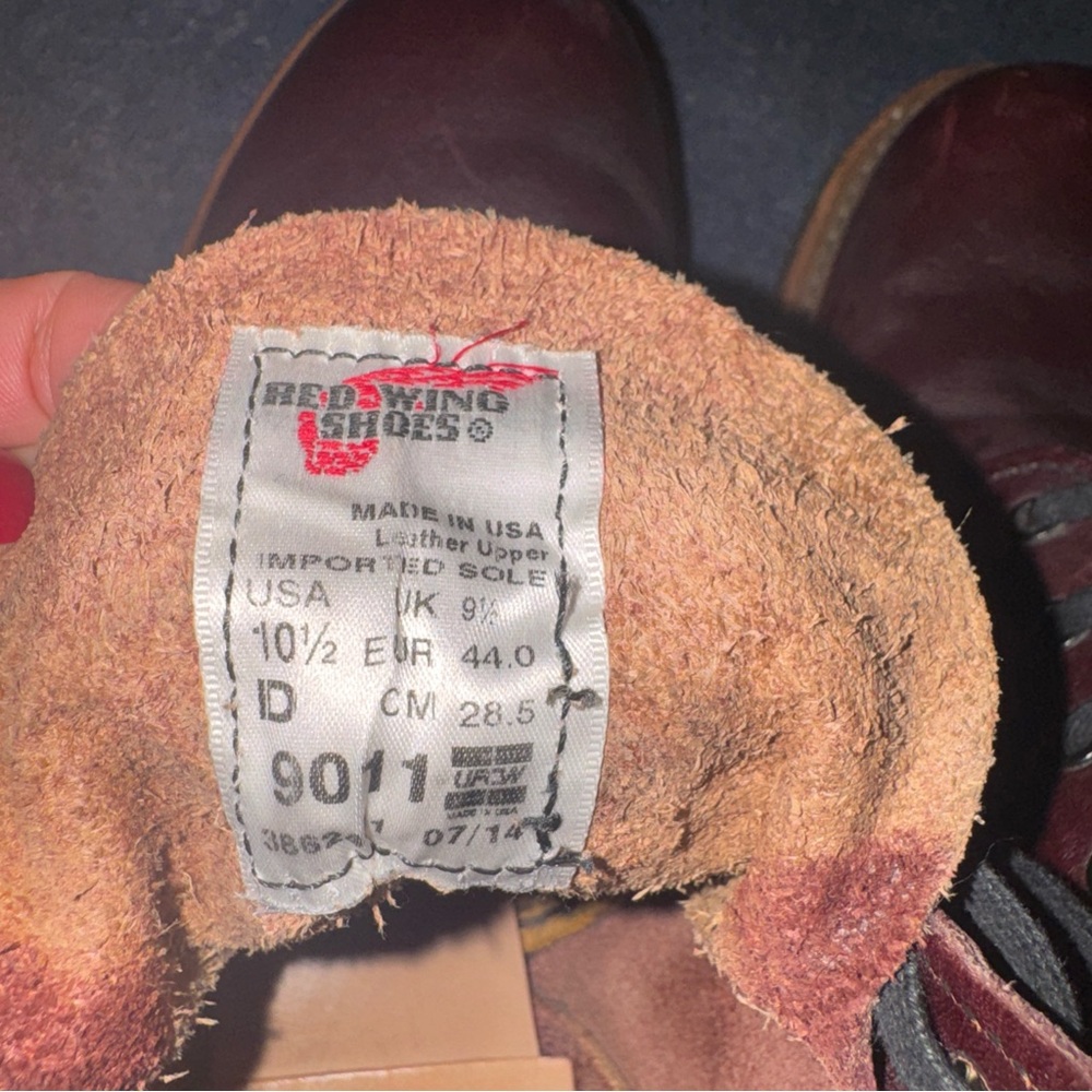 Red Wing 9011 Beckman Burgundy Featherstone (Black Cherry) Size 10.5 D USA Made - Picture 5 of 8
